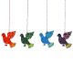 Handmade Wooden Dove Christmas Hanging for Home Decor - Purple, Green, Red, and Blue